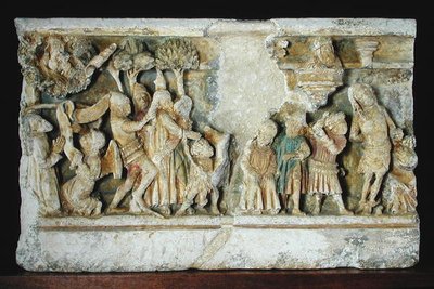 Relief depicting Scenes from the Passion of Christ: The Arrest and the Flagellation by French School